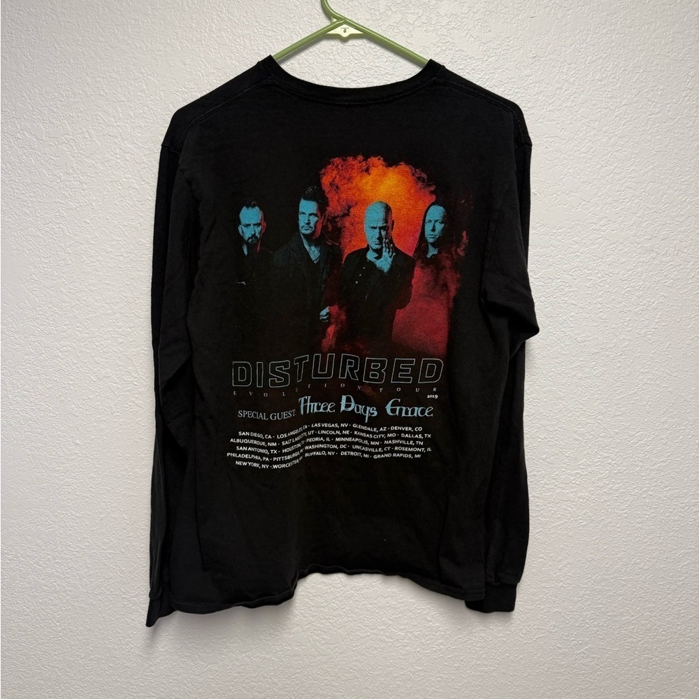 Disturbed Evolution Tour Long Sleeve Shirt Three Days Grace Concert Tee small